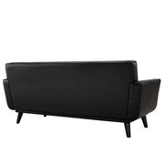 Black leather retro style loveseat by Modway additional picture 2