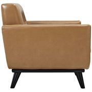 Tan caramel leather retro style chair additional photo 3 of 4