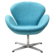 Aluminum frame baby blue fabric lounge chair by Modway additional picture 2