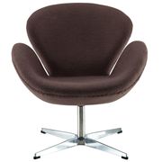 Aluminum frame dark brown fabric lounge chair by Modway additional picture 2