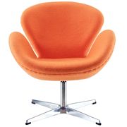 Aluminum frame orange fabric lounge chair by Modway additional picture 2