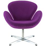 Aluminum frame purple fabric lounge chair by Modway additional picture 2