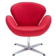 Aluminum frame red fabric lounge chair by Modway additional picture 2