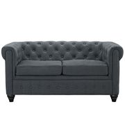 Black fabric tufted classical mid-century style loveseat by Modway additional picture 3