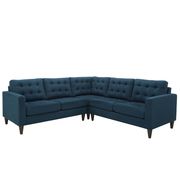 Azure fabric 3pcs even sectional sofa additional photo 4 of 3