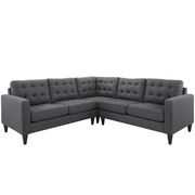 Gray fabric 3pcs even sectional sofa by Modway additional picture 3