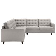 Light Gray fabric 3pcs even sectional sofa additional photo 3 of 3