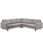 Light Gray fabric 3pcs even sectional sofa additional photo 4 of 3