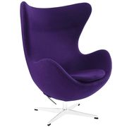 Purple wool comfortable lounger style chair by Modway additional picture 4