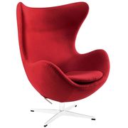 Red wool comfortable lounger style chair by Modway additional picture 3