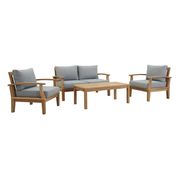 4pcs outside patio seating set in natural teak by Modway additional picture 2