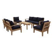 8-piece outodoor patio set in natural teak wood additional photo 2 of 7