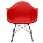 Molded red plastic rocking lounge chair by Modway additional picture 2