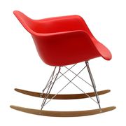 Molded red plastic rocking lounge chair by Modway additional picture 3