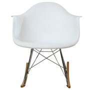 Molded white plastic rocking lounge chair by Modway additional picture 2