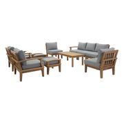 10pcs outside/patio set in natural gray teak by Modway additional picture 2