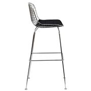 Wire metal bar stool w/ black seat by Modway additional picture 2
