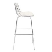 Wire metal bar stool w/ white seat by Modway additional picture 2