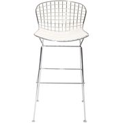 Wire metal bar stool w/ white seat by Modway additional picture 3