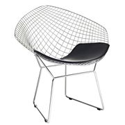Diamond wire metallic lounge style chair by Modway additional picture 2