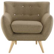 Mid-century style tufted retro chair in brown additional photo 3 of 3