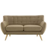 Mid-century style tufted retro loveseat in brown by Modway additional picture 2