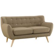 Mid-century style tufted retro loveseat in brown by Modway additional picture 3
