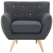 Mid-century style tufted retro chair in gray by Modway additional picture 2