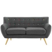 Mid-century style tufted retro loveseat in gray by Modway additional picture 2