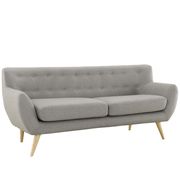 Mid-century style tufted retro couch in light gray additional photo 3 of 3