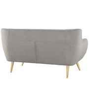 Mid-century style tufted retro loveseat in light gray additional photo 4 of 3