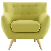 Mid-century style tufted retro chair in wheatgrass additional photo 3 of 3