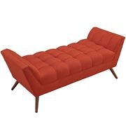 Medium sized bench in modern red fabric by Modway additional picture 3