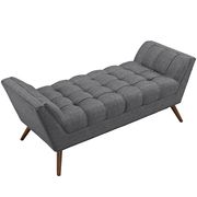 Medium sized bench in modern gray fabric by Modway additional picture 2