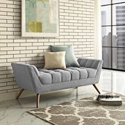 Medium sized bench in modern gray fabric by Modway additional picture 2