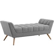 Medium sized bench in modern gray fabric by Modway additional picture 3