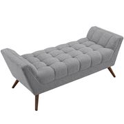 Medium sized bench in modern gray fabric by Modway additional picture 5