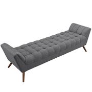 Dark gray modern fabric bench by Modway additional picture 3