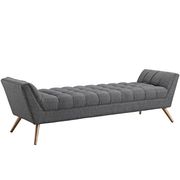Dark gray modern fabric bench by Modway additional picture 4