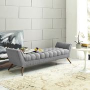 Gray modern fabric bench by Modway additional picture 3