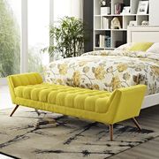Sunny yellow modern fabric bench by Modway additional picture 2