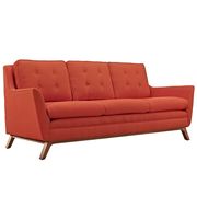 Atomic red fabric mid-century style modern sofa by Modway additional picture 3