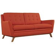 Atomic red fabric mid-century style modern loveseat by Modway additional picture 2