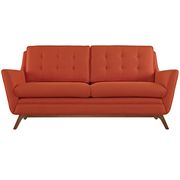 Atomic red fabric mid-century style modern loveseat by Modway additional picture 3