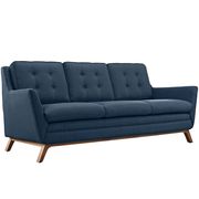 Azure fabric mid-century style modern sofa additional photo 2 of 3