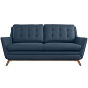 Azure fabric mid-century style modern loveseat additional photo 3 of 4