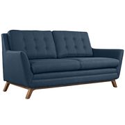 Azure fabric mid-century style modern loveseat additional photo 4 of 4
