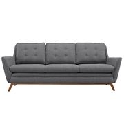 Gray fabric mid-century style modern sofa additional photo 4 of 4
