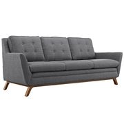 Gray fabric mid-century style modern sofa additional photo 5 of 4