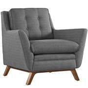 Gray fabric mid-century style modern chair additional photo 2 of 4
